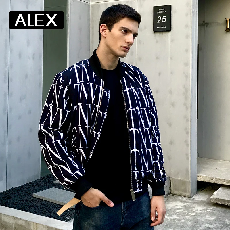 Alex Plein/зимняя мужская куртка бомбер с надписями и граффити теплые пальто для