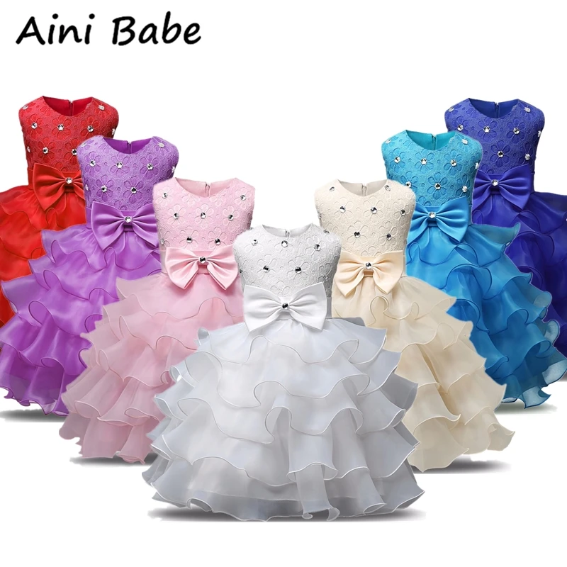 

Baby Girl Holy Communion Dress Kids Birthday Party Vestido White Tutu Ball Gown Fancy Flower Princess Dress Baby Baptism Costume