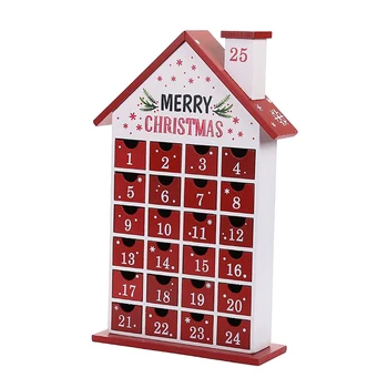 

Chimney House 24 Day Advent Calendar Premium Christmas Decor Wood Cute Holiday Decoration | Measures 9.84'' x 3.54'' x 16.73''