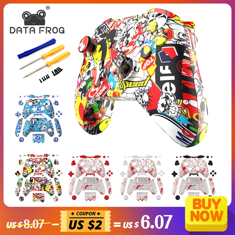 

Data Frog Replacement Full Repair Shell For Xbox One Controller Case With Buttons Mod Kit Matte Custom Housing For Xbox One Slim