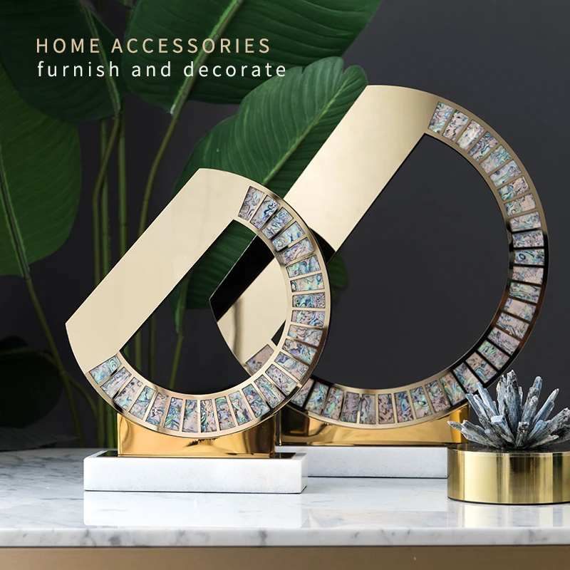 Ракушки инкрустированные в D буквы из нержавеющей стали металлическая статуя