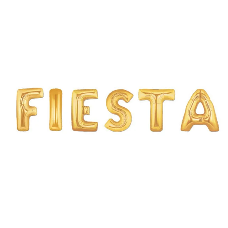 Горячая Распродажа, набор алюминиевых шаров с надписью FIESTA, золотые, розовые, золотые, мексиканские, испанские, карнавальные, вечерние, карнавальные, декоративные шары с алфавитом