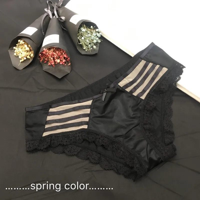 3 Pcs/lot Japanese and Korean sexy quick dry ice silk low-waisted panties transparent seamless triangle panties LVFAN BS018