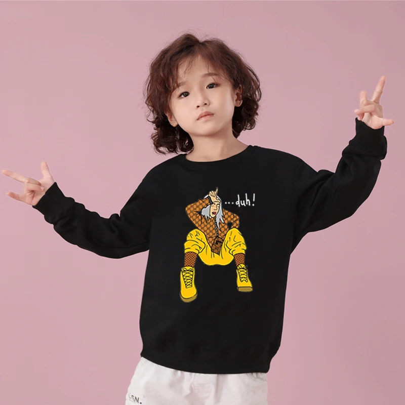 kids hoodies 12 Новинка; Детские футболки Billie Eilish; осенняя одежда с капюшоном; Детские свитшоты; толстовки с длинными рукавами для маленьких девочек; толстовки с капюшоном для девочек - Цвет: kids hoodies 12