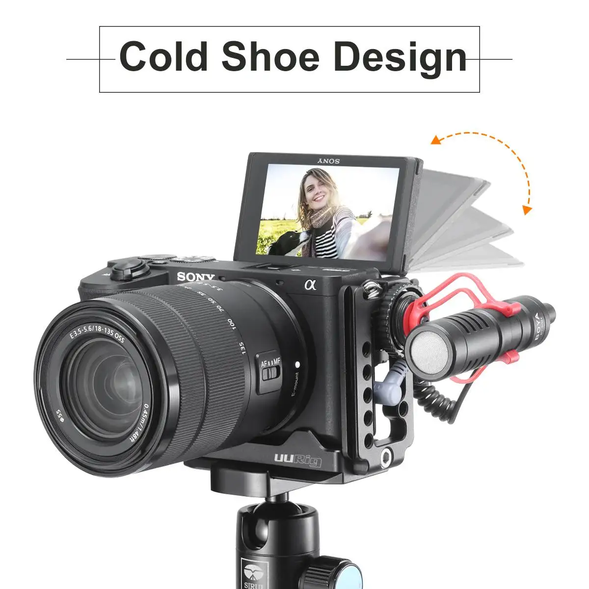 UURig R028 для sony A6600 для Vlog микрофонный адаптер кронштейн быстросъемная l-пластина с креплением для холодного башмака двойной Arca Swiss