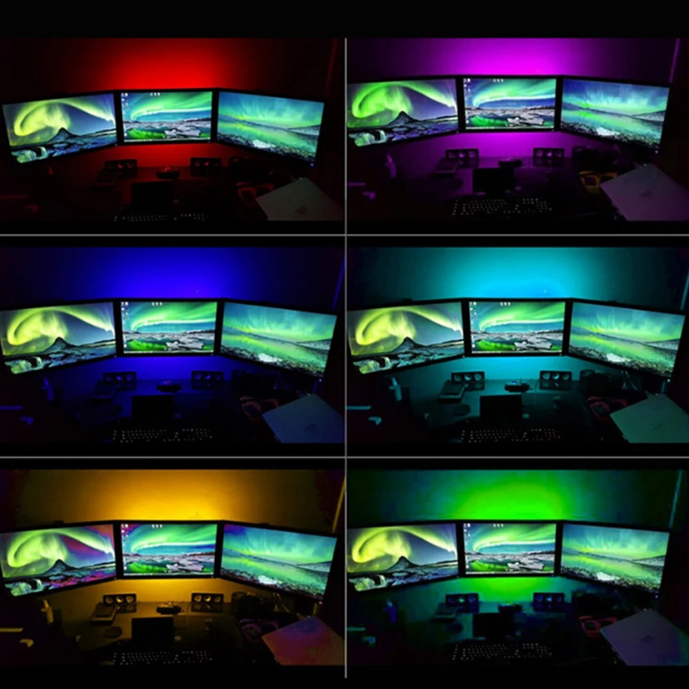1M 3M 5M USB 5V LED television Computer background decorate Light belt automobile  Atmosphere lamp RGB Seven colors Lamp string