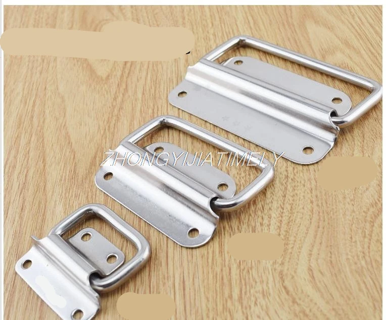 304 Stainless Steel Handle Spring Folding Handle Toolbox Activity Wooden Ring Handle 