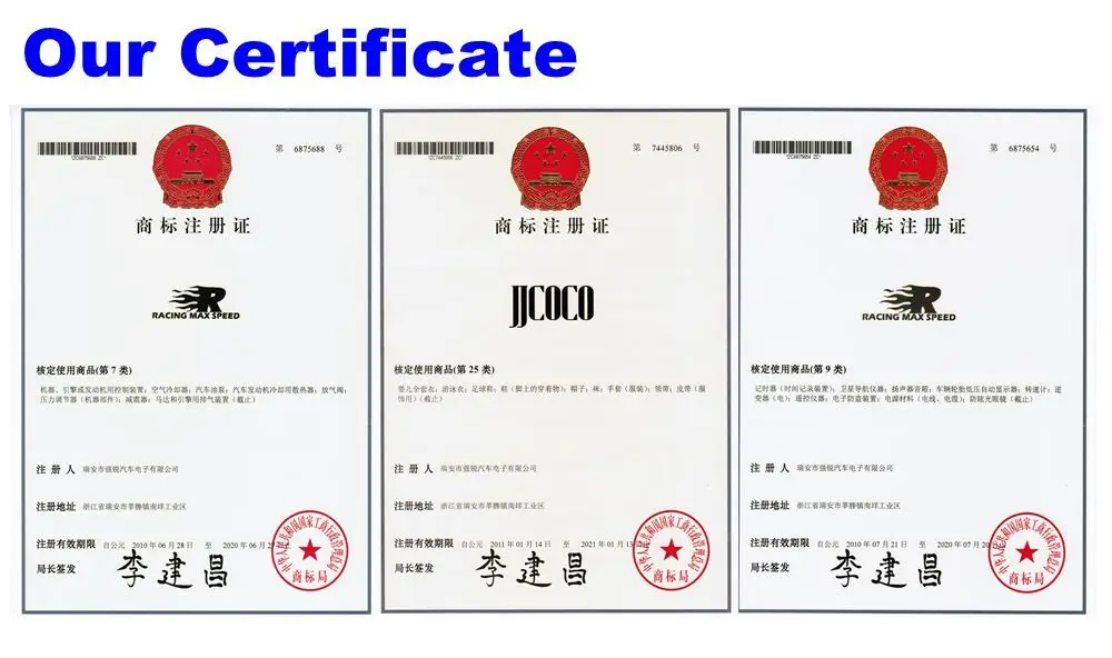Our Certificate