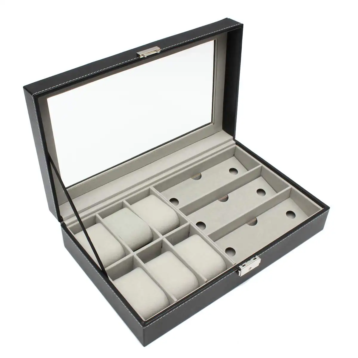 Коробка для часов футляр для очков кожаный Многофункциональный профессиональный держатель Органайзер для часов коробка для хранения ювелирных изделий