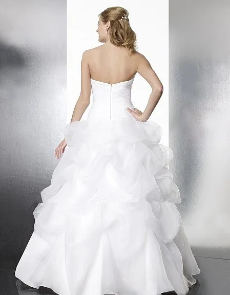 vestido de noiva размера плюс заказное бальное платье из органзы особенности мягкие подхваты тонкие бисерные аппликации свадебное платье