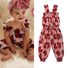 Одежда для маленьких девочек и больших девочек цветочный комбинезон без рукавов, боди-комбинезон, комплект одежды; Прямая поставка