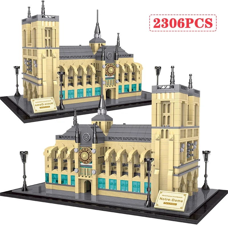 

City Famous Architecture Eiffel Tower Spasskaya Tower London Twin Bridge Model Building Blocks Bricks Toys for Kids Boys gifts
