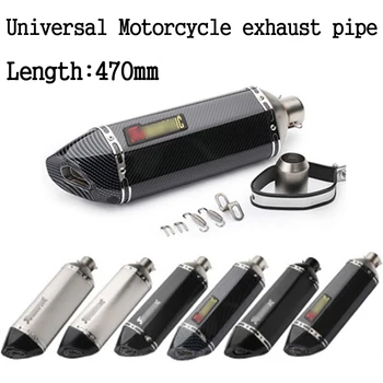 

Universal exhaust Motorcycl Muffle pipe for Akrapovc Moto escape fit all motorcycle ATV Scooter For ER6N R1 FZ1 470mm
