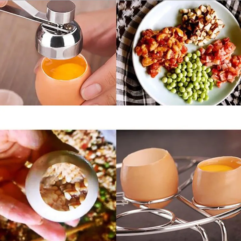 Stainless Steel Boiled Egg Topper Shell Cutter Knocker Raw High Quality Egg Cracker Separator Egg Opener Kitchen Gadgets