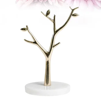 

1Pc Marble Tree Jewelry Hanging Rack Display Stand Tree Branches Jewelry Organizer Holder for Earrings Necklace Ring (White Marb