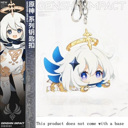 

2021 New Game Genshin Impact Peripheral Pendant KLEE Paimon Fluorescent Doujin Anime Keychain Exquisite Jewelry Gift