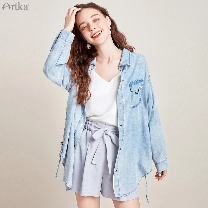 washed denim shirt womens