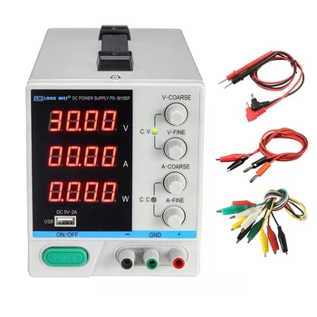 

New PS-3010DF DC Power Supply Adjustable 30V 10A 4 Digit Display USB Charging Repair Switching Regulator Laboratory Power Supply