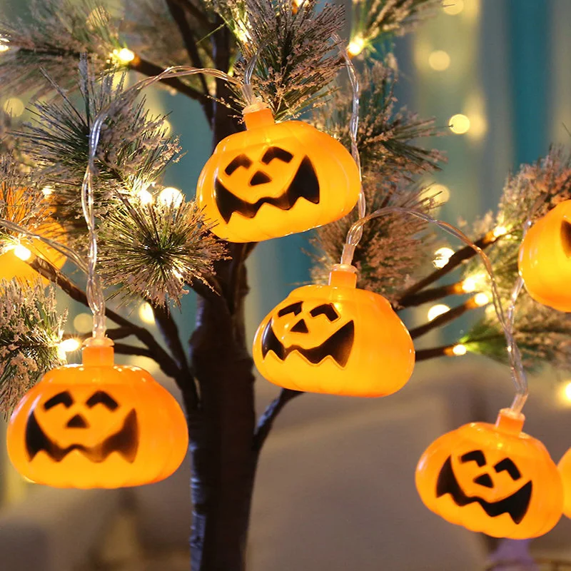 Светодиодная гирлянда на Хэллоуин с тыквой черепом призраком питанием от