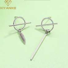 XIYANIKE 925 пробы серебряные винтажные асимметричные серьги с кисточками для женщин Свадебные трендовые геометрические перьевые Ювелирные изделия Подарки