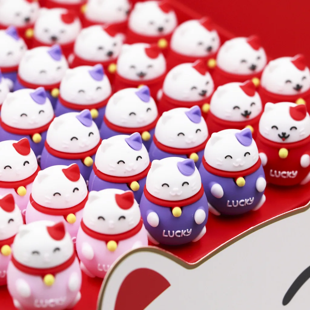 48pcs Lucky Cat Gel Pen, Cute Cartoon Maneki Neko Plastick Black 0.5mm Pens Kawaii School Supplies Wholesale