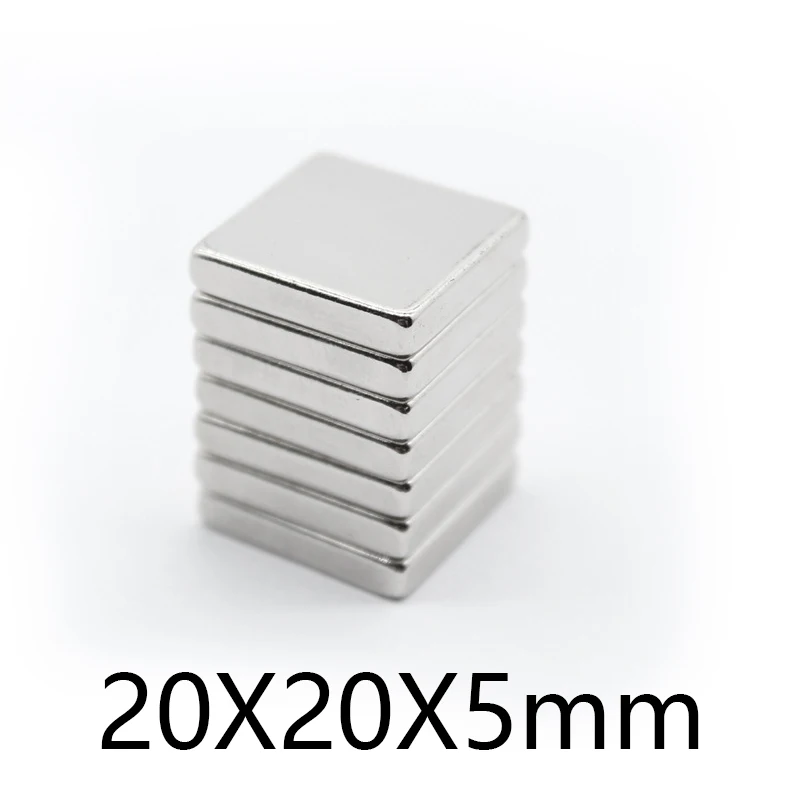 5 100pcs 20 20 5mm NdFeB 20x20x5mm 