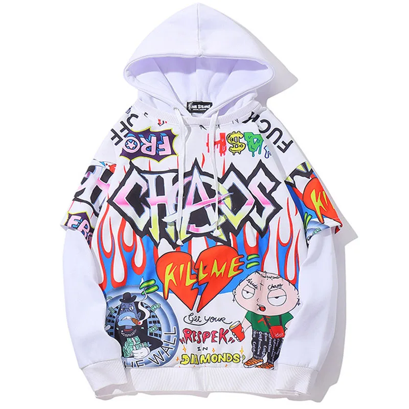 Осенние японские уличные каракули Harajuku толстовки Dhyana Swag Tyga худи Poleron Hombre