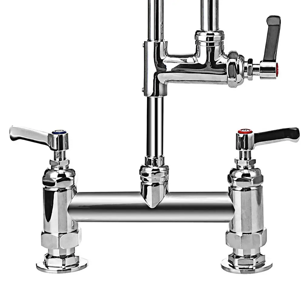 Латунный предварительно-смеситель для споласкивания распылитель для двойной пьедестал для ресторана кухни вытяжной портативный кран два отверстия