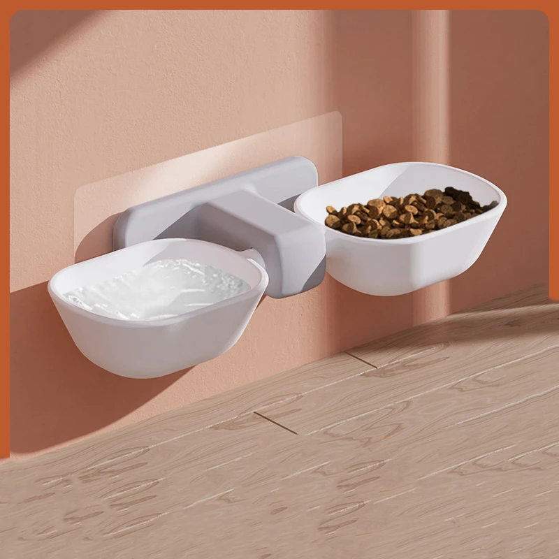 Cat Bowl Dual purpose Pet Bowl Automatic Feeder Prevents Foreign