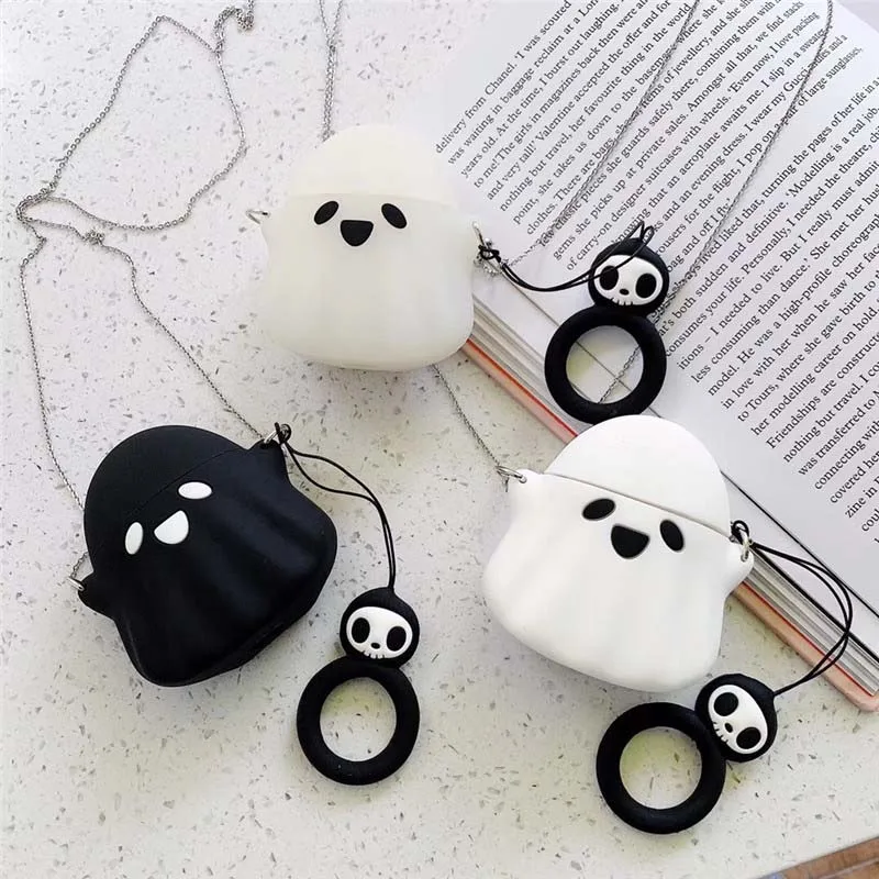 

Silicone Headphone Protective Cover for Airpod Cartoon Halloween Pumpkin Ghost