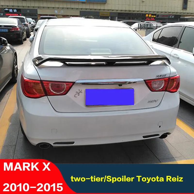 

for accessories spoiler Toyota MARK X 2010 2011 2012 2013 2014 2015 ABS material High quality primer color tail fin car Trunk rear lip double-deck spoiler reiz Fixed wing