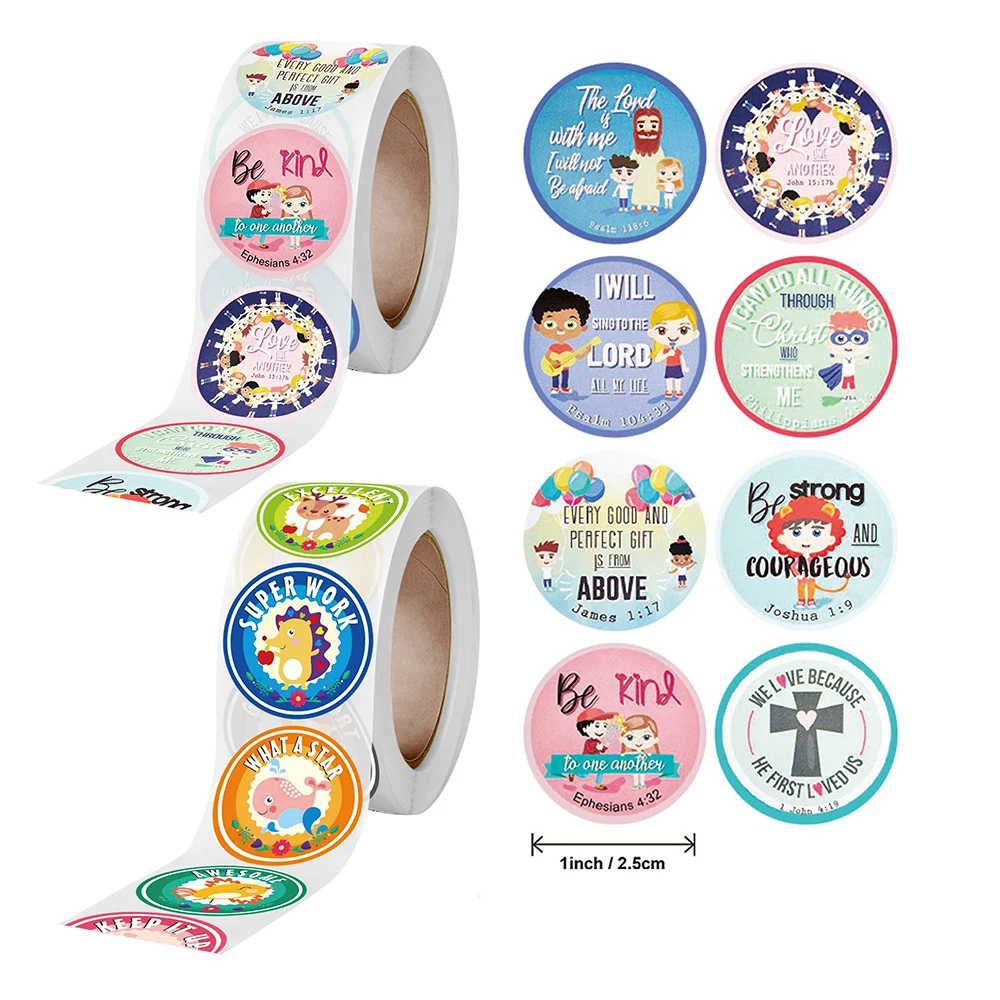 

500pcs 2.5cm Cute Animal Children's Reward Incentive Gift Sealing Label Decoration Stationery Sticker