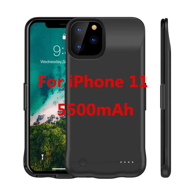 Black For iPhone 11 Для iPhone 11 Pro Max портативный чехол s Чехол для iPhone 11 Pro внешний аккумулятор для телефона чехол для быстрой зарядки - Цвет: Black For iPhone 11