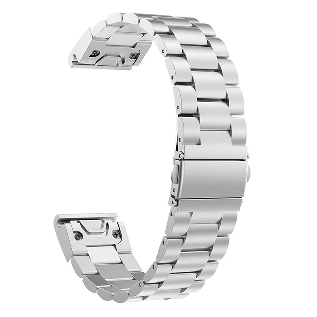 26 22 20 мм ремешок для часов для Garmin Fenix 6X6 S 6 5X5 5S Plus 3HR D2 S60 часы быстросъемный ремешок из нержавеющей стали - Цвет ремешка: Silver