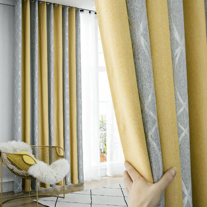 

310cm Height Yellow Stripped Window Curtain For Living Room Blue Curtain for Bedroom Cutains Drapes Rideaux Pour le Salon