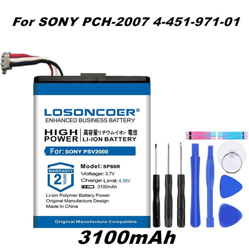 LOSONCOER PSV2000 3100 мАч аккумулятор для SONY PCH-2007 4-451-971-01 SP86R PS Vita 2007 Замена для ремонта+ номер отслеживания