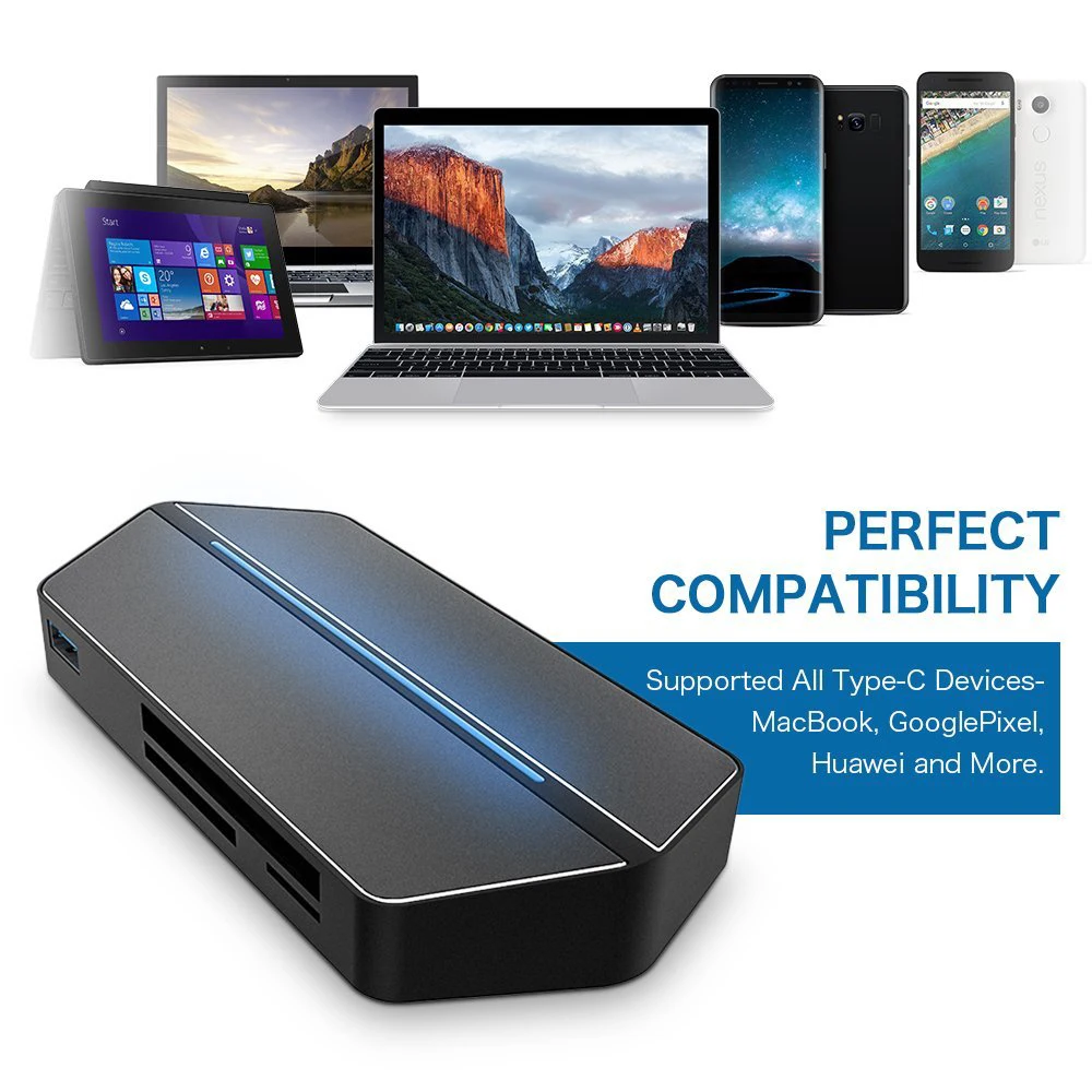 8 в 1 концентратор адаптер многофункциональная док-станция type-C к HDMI USB 3,0 порт аксессуары для ПК компьютер планшет зарядка PD
