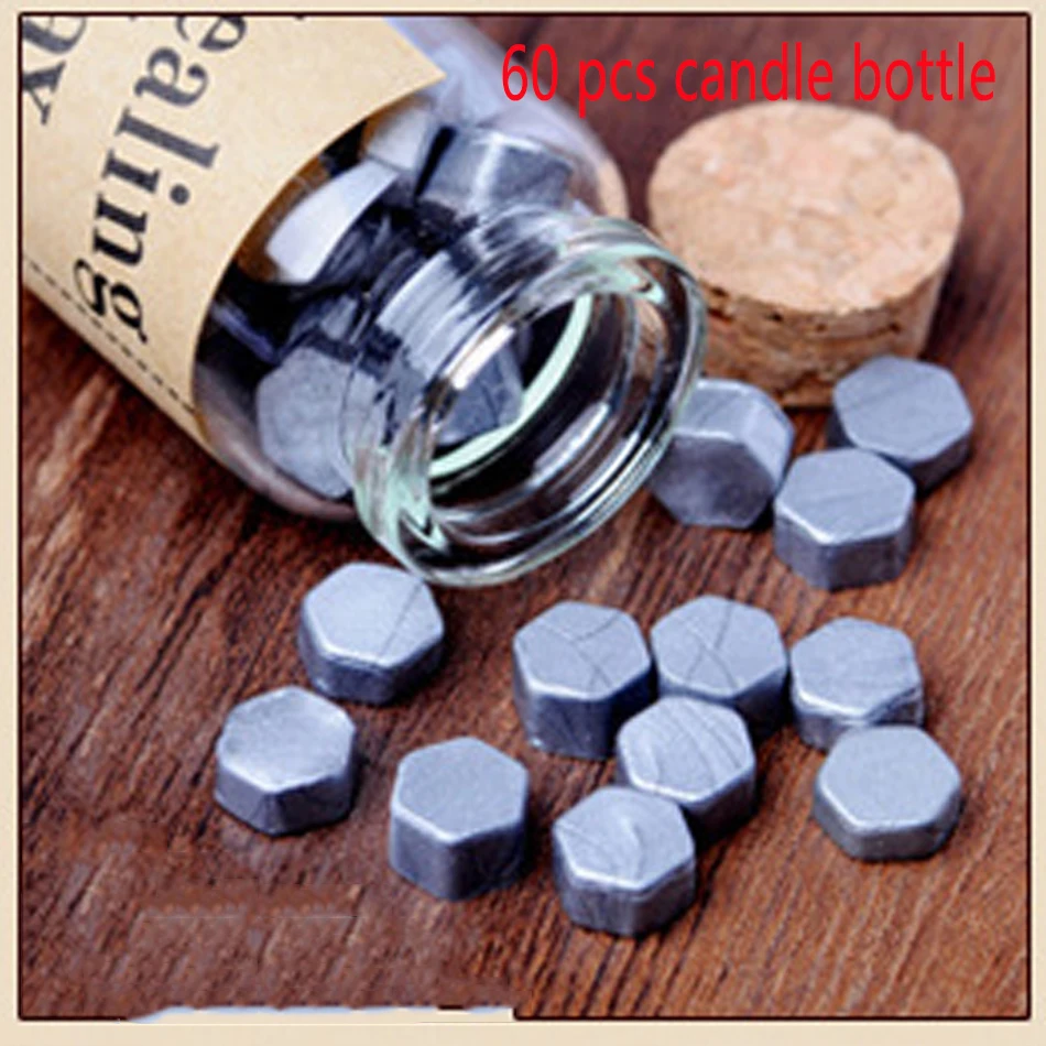 60pcs candle Латунная голова восковая печать Diy конверт украшение для пригласительного на свадьбу цветок листья гинкго Ретро деревянная ручка сургучные штампы - Цвет: 60pcs candle