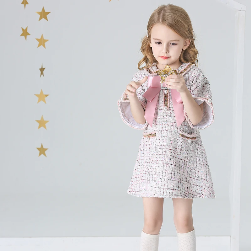 Модное платье для девочек Классическая дизайнерская детская одежда принцессы элегантное платье с короткими рукавами для дня рождения, свадьбы, вечеринки для детей от 3 до 8 лет