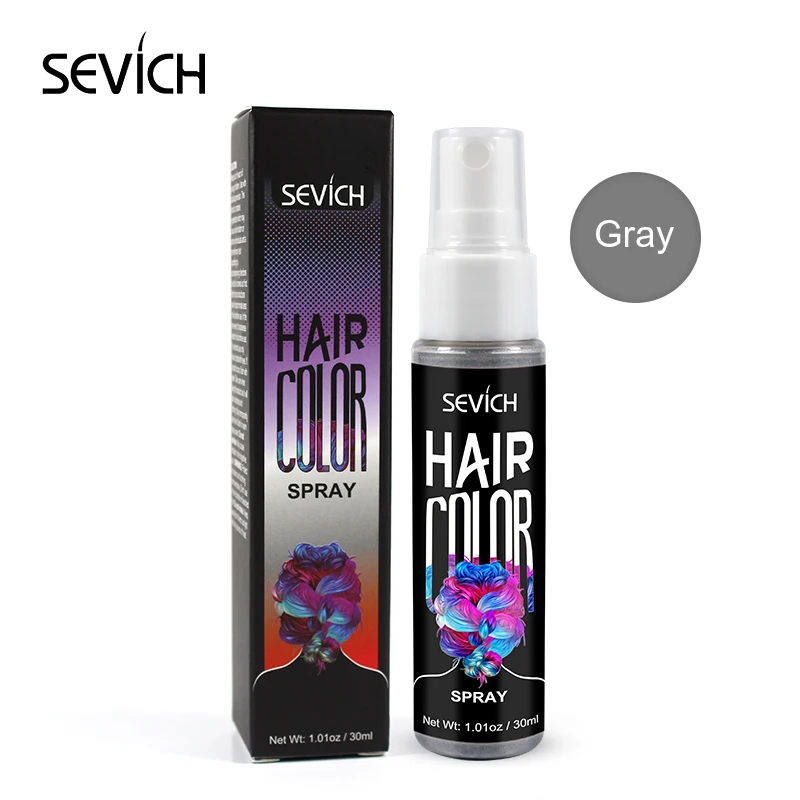 Sevich 30 мл временная краска-спрей для волос DIY жидкая моющаяся краска для волос 5 цветов одноразовые для волос цветной спрей мгновенный цвет - Цвет: Grey
