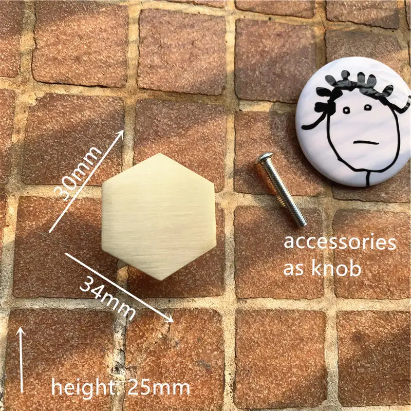 Hexagon Knob 30mm LCH в скандинавском стиле Шестигранная твердая латунная ручка для шкафа Ручка для шкафа ручки для двери простые латунные цветные входные крючки для одежды - Цвет: Hexagon Knob 30mm