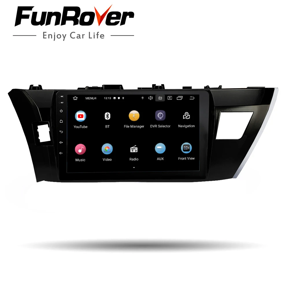 Sale Funrover 2.5D+ IPS Android 8.0 Car Multimedia player 2 din car radio dvd for Toyota Corolla 2014-2016 gps navigation stereo RDS 2