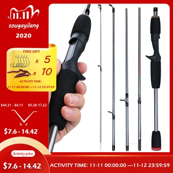HOT DEAL ❤️ Sougayilang 1.7m/1.66m Portable 5 Section Travel Fishing Rod Ultralight Weight EVA Handle Spinning/Casting Fishing Pole Fishing - discount item 81% OFF Sports & Entertainment