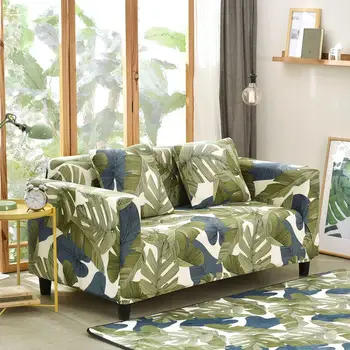 

Slipcovers Sofa Set Leaves Printed Thin Stretch Tight Wrap Furniture Couch Cover Home Furniture Modern Design