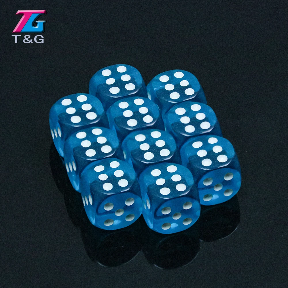 Colorful 14mm 10pcs/set Acrylic Transaprent d6 Dice 6 sided gambling red blue green yellow purple for Drinking Board Game|d6 dice set|dice board