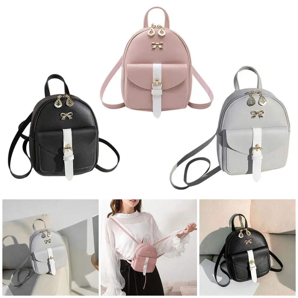 Youda Pu Solid Color Mini Rhombus Backpack Suitable For Women