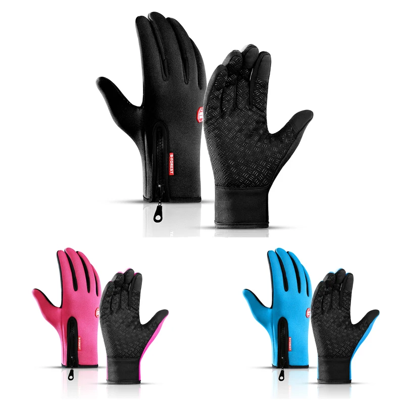 Зимняя флисовая велосипедная перчатка с полным пальцем ветрозащитная