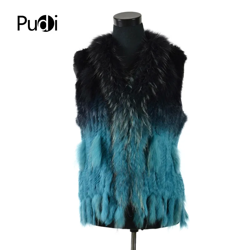 vr001-17-free-shipping-womens-natural-real-rabbit-fur-vest-with-raccoon-fur-collar-waistcoat-jackets-rex-rabbit-knitted