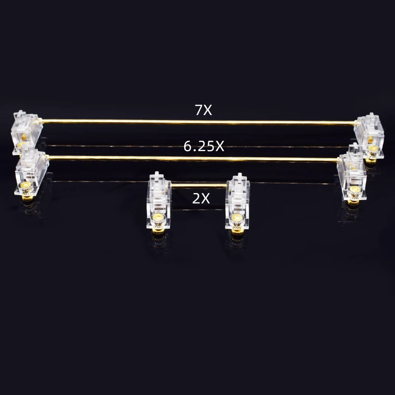 Винт Прозрачный спутниковый мост втулка 2x 6.25x 7x позолоченный стальной провод механическая клавиатура в сборе