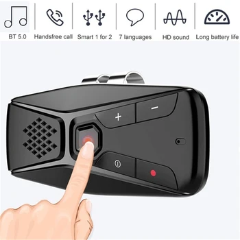 

Handsfree Car Speakerphone bluetooth 5.0 Wireless Speaker Auto Audio Music MP3 Sun Visor Player Receiver Speakerphone for Phone